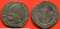 Französische Königliche Münzen DEMI FRANC LOUIS XIII 1610-1643 EN ARGENT GROSSE TETE LAUREE AU COL FRAISE 1615 C ATELIER SAINT LO POIDS 6.76g / N° CATALOGUE : G36 -