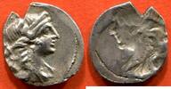 Antike Münzen DRACHME MARSEILLE PÉRIODE HELLENISTIQUE 225-49 AV J-C MASSALIA III-I SIÈCLE GROUPE I EN ARGENT A/ TÊTE D'ARTEMIS A DROITE LAURÉE R/ FR -
