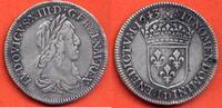 Französische Königliche Münzen ECU LOUIS XIII 1610-1643 1/4 D ECU 2e poinçon 1643 D ATELIER LYON POIDS 6.83gTRES RARE * / N° CATALOGUE : G48 -