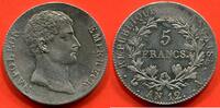 Französische Dezimalmünzen 5 FRANCS PREMIER EMPIRE 1804-1814 NAPOLEON EMPEREUR EN ARGENT AN 12A TYPE INTERMEDIAIRE POIDS 24.89g FAIBLESSE DE FRAPPE SUR LA LEGENDE -