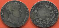 Französische Dezimalmünzen 5 FRANCS NAPOLÉON EMPEREUR AN 12 M ATELIER TOULOUSE MÉTAL ARGENT POIDS 24.57g ETAT TB MONNAIE AVEC ANCIENNE TRACE DE NETTOYAGE / N° CATA -