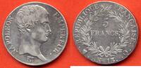 Französische Dezimalmünzen 5 FRANCS NAPOLEON EMPEREUR ANNEE AN13 Q ATELIER PERPIGNAN METAL ARGENT * / N° CATALOGUE : G580 -