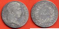 Französische Dezimalmünzen 5 FRANCS NAPOLEON EMPEREUR ANNEE AN13 A ATELIER PARIS METAL ARGENT * / N° CATALOGUE : G580 -
