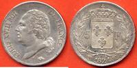 Französische Dezimalmünzen 5 FRANCS LOUIS XVIII BUSTE NU ANNEE 1824 MA ATELIER MARSEILLE METAL ARGENT * / N° CATALOGUE : G614 -