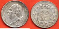 Französische Dezimalmünzen 5 FRANCS LOUIS XVIII BUSTE NU ANNEE 1824 Q ATELIER PERPIGNAN METAL ARGENT * / N° CATALOGUE : G614 -