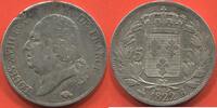 Französische Dezimalmünzen 5 FRANCS LOUIS XVIII ARGENT BUSTE NU ANNÉE 1822 B ATELIER ROUEN POIDS 24.84 ETAT TB+/TTB MONNAIE AVEC UN DÉFAUT DE FLAN A 11H / N° CATA -