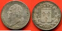 Französische Dezimalmünzen 5 FRANCS LOUIS XVIII AU BUSTE NU 1824 MA ATELIER MARSEILLE TRANCHE A POIDS 25.04g / N° CATALOGUE : G614 -