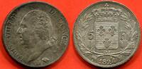 Französische Dezimalmünzen 5 FRANCS LOUIS XVIII AU BUSTE NU 1824 MA ATELIER MARSEILLE TRANCHE A POIDS 25.04g / N° CATALOGUE : G614 -