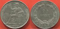 Ausländische Münzen 20 CENT INDOCHINE EN ARGENT 600/1000 ANNÉE 1920 ATELIER SAN FRANCISCO POIDS 6g ETAT SUPERBE JOLIE MONNAIE / N° CATALOGUE : LECOMPTE21 -
