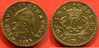 Französische Königliche Münzen 1774 LOUIS D'OR LOUIS XV 1715- MIRLITON GRANDES PALMES 1725 H ATELIER LA ROCHELLE POIDS 6.52g * / N° CATALOGUE : GAD339 -
