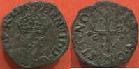 1589 LIARD 1578 Französische Königliche Münzen HENRI III 1574-  A LA CROIX FLEURDELISÉE, 2e ÉMISSION (20 NOVEMBRE 1577) ANNÉE 1578 ATELIER M TOUL...