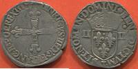 Französische Königliche Münzen  HENRI III 1574-1589 1/4 D’ÉCU, CROIX AUX BRAS FLEURDELISÉE DE FACE ANNÉE 1587 ATELIER T NANTES. POIDS 9.56g ÉTAT ...