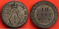 Ausländische Münzen 10 CENTIMES COLONIES FRANCAISES - GUYANE -LOUIS XVIII 1814-1824 DE GUYANE 1818 A METAL BILLON POIDS 2.4g * / N° CATALOGUE : LECOMPTE030 -