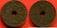 Ausländische Münzen 1 CENT INDOCHINE EN BRONZE 1917 A POIDS 5g ETAT SPL/FDC / N° CATALOGUE : LECOMPTE077 -