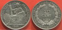 Ausländische Münzen 20 CENT INDOCHINE EN ARGENT ANNÉE 1922 A POIDS 5.41g ETAT SPL/FDC / N° CATALOGUE : LECOMPTE222 -