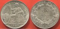 Ausländische Münzen 20 CENT INDOCHINE EN ARGENT ANNÉE 1923 A POIDS 5.38g ETAT SPLENDIDE A FLEUR DE COIN TRÈS JOLIE PIÈCE / N° CATALOGUE : LECOMPTE223 -
