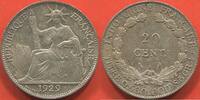 Ausländische Münzen 20 CENT INDOCHINE EN ARGENT ANNÉE 1929 A POIDS 5.38g ETAT SPLENDIDE RARE ET JOLIE MONNAIE / N° CATALOGUE : LECOMPTE229 -