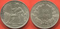 Ausländische Münzen 50 CENT INDOCHINE EN ARGENT ANNÉE 1885 A POIDS 13.60g ETAT SUPERBE A SPLENDIDE TRÈS JOLIE MONNAIE AVEC SON BRILLANT DE FRAPPE ET UNE T -