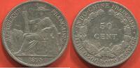 Ausländische Münzen 50 CENT INDOCHINE EN ARGENT ANNÉE 1895 A POIDS 13.51g ETAT TTB+ / N° CATALOGUE : LECOMPTE257 -