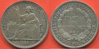 Ausländische Münzen 1 PIASTRE INDOCHINE DE COMMERCE EN ARGENT ANNÉE 1886 A POIDS 27.10g ETAT TTB / N° CATALOGUE : LECOMPTE267 -
