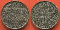 Ausländische Münzen 100 FRANCS MAROC EN ARGENT 1372 H (1953) ETAT SPLENDIDE TRÈS JOLIE MONNAIE AVEC UNE BELLE PATINE / N° CATALOGUE : LECOMPTE288 -