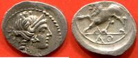 Antike Münzen DRACHME MARSEILLE PÉRIODE HELLENISTIQUE 225-49 AV J-C EN ARGENT SÉRIE 12 A/ TÊTE D’ARTÉMISE DIADÉMÉE A DROITE R/ LION BONDISSANT A GAU -