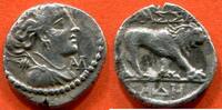 Antike Münzen DRACHME MARSEILLE PÉRIODE HELLÉNISTIQUE 280-225 AV J-C EN ARGENT A/ TÊTE D’ARTÉMISE DIADÉMÉE A DROITE , ARC, CARQUOIS, COLLIER ET BOUC -