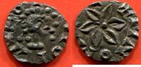 Französische Königliche Münzen DENIER MONNAIE MEROVINGIENNE NEUSTRIE ROUEN OU JUNIEGES EN ARGENT AU BUSTE A DROITE R/ FLEUR POIDS 0.93g EXEMPLAIRE VENTE INUMIS 11 -