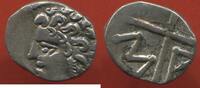 Antike Münzen OBOLE GAULOISE DE MARSEILLE MÉTAL ARGENT A/ TÊTE D'APOLLON A GAUCHE R/ ROUE MA POIDS 0.64g N°A1 -