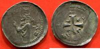 Französische Königliche Münzen DENIER LORRAINE JEAN 1er D'APREMONT 1225-1239 D'ARGENT A/ JOHANNES BUSTE MITRE A VEC CROSSE A GAUCHE R/ METENSIS DANS LE CHAMP, CROIX -