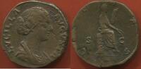 Antike Münzen SESTERCE LUCILLE FEMME DE LUCIUS VÉRUS EN BRONZE A/ LUCILLA AVGVSTA, SON BUSTE A DROITE. R/ CÉRÈS SC, CERES TENANT DEUX ÉPIS ET UNE TOR -