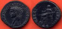 Antike Münzen DUPONDIUS CLAUDE 41-54 AP JC A/ TI CLAVDIVS CAESAR AVG P M TR P IMP SA TETE NUE A GAUCHE R/ CERES AVGVSTA SC CERES VOILEE ASSISE A G -