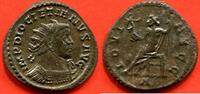Antike Münzen ANTONINIEN DIOCLETIEN 284-305 A/ SA TETE RADIEE A DROITE R/IOVI AVGG JUPITER A DEMI NU ASSIS A GAUCHE, TENANT UN GLOBE SURMONTE D'UNE VIC -