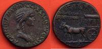 Antike Münzen SESTERCE AGRIPPINE MÈRE 33 AP J-C FEMME DE GERMANICUS A/ AGRIPPINA M F MAT C CAESARIS AVGVSTI SON BUSTE DRAPE A DROITE R/ SPQR MEMOR -