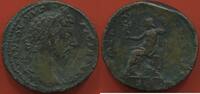 Antike Münzen SESTERCE MARC AURÈLE 161-180 EN BRONZE R/ IMP VI COS III SC. POIDS 26.11g ETAT TB/TTB / N° CATALOGUE : COHEN247 -
