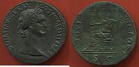 Antike Münzen SESTERCE DOMINITIEN 81-96 EN BRONZE FRAPPE A ROME 85-86 A/ IMP CAES DOMIT AVG GERM COS XV CENS PER PP, SA TÊTE LAURÉE A DROITE R/ IOVI -