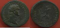 Antike Münzen SESTERCE DOMINITIEN 81-96 EN BRONZE FRAPPE A ROME 85-86 A/ IMP CAES DOMIT AVG GERM COS XV CENS PER PP, SA TÊTE LAURÉE A DROITE R/ IOVI -