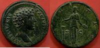 Antike Münzen SESTERCE MARC AURELE 161-180 A/ AVRELIVS CAESAR AVG PII F COS SON BUSTE JEUNE, NU ET DRAPE A DROITE R/ IVVENTAS LA JEUNESSE DEBOUT A GA -