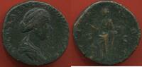 Antike Münzen SESTERCE LUCILLE 182 FEMME DE LUCIUS VERUS A/ LVCILLAE AVG ANTONINI AVG F SON BUSTE A DROITE R/ PIETAS LA PIÉTÉ VOILÉE DEBOUT A GAUCHE, -
