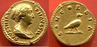 Antike Münzen AUREUS FAUSTINE II 175 FEMME DE MARC AURELE A/ FAVSTINA AVG PII AVG FIL SON BUSTE A GAUCHE R/ CONCORDIA UNE COLOMBE TETE A DROITE POI -
