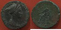 Antike Münzen AS POUR SABINE AS EN BRONZE FRAPPE A ROME128-134 A/ SABINA AVGVSTA HADRIANI AVG P P SON BUSTE DIADÉMÉ ET DRAPÉE A DROITE , AVEC LA -
