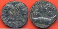 Antike Münzen AS AUGUSTE ET AGRIPPA 63 AP JC AS DE NIMES A/ IMP DIVI R P P LEURS TETES LAUREES ET ADOSSEES R/ COL NEM CROCODILE ATTACHE A UN -