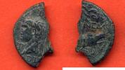 Antike Münzen 1/2 AS AUGUSTE ET AGRIPPA 63 AP JC DE NIMES A/ IMP DIVI R P P LEURS TETES LAUREES ET ADOSSEES R/ COL NEM CROCODILE ATTACHE A UN PALMI -