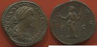 Antike Münzen SESTERCE LUCILLE FEMME DE LUCIUS VERUS EN BRONZE A/ LUCILLAE AVG ANTONINI AVG F, SON BUSTE A DROIT. R/ VENVS SC, VENUS DEBOUT A GAUCHE -