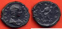 Antike Münzen DUPONDIUS JULIA DOMNA 217 FEMME DE SEPTIME SEVERE A/ IVLIA AVGVSTA SON BUSTE A DROITE AVEC LES CHEVEUX ONDES R/ HILARITAS SC L'ALLEGR -