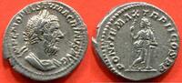 Antike Münzen DENIER MACRIN 217-218 EN ARGENT A/ IMP C M OPEL SEV MACRINVS AVG SON BUSTE LAURE ET CUIRASSE A DROITE R/ PONTIF MAX TR P II COS PP LA -