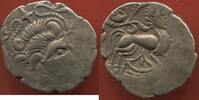 Antike Münzen STATÈRE GAULE ARMORIQUE D'ELECTRUM DES OSISMIENS (FINISTÈRE) A/ ANEPIGRAPHE, TÊTE STYLISÉE A DROITE. R/ ANEPIGRAPHE, CHEVAL ANDROCÉPHA -