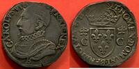 Französische Königliche Münzen TESTON HENRI III 1574-1589 EN ARGENT 8e TYPE AU NOM DE CHARLES IX A/CAROLVS VIII D G FRAN REX BUSTZE A GAUCHE DU ROI, BARBU, LAURE ET -
