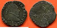Französische Königliche Münzen DEMI-FRANC EN ARGENT HENRI III 1574-1589 AU COL PLAT A/ HENRICVS III DG FRAN ET REX BUSTE A DROITE DU ROI , LAURE ET CUIRASSE, AVEC COL PLAT ATELIE -