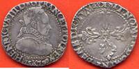 Französische Königliche Münzen 1/2 FRANC HENRI III 1574-1589 AU COL FRAISE A/ HENRICVS III DG FRANC ET POL REX BUSTE LAURE ET COL FRAISE DU ROI A DROITE R/ SIT NOMEN D -